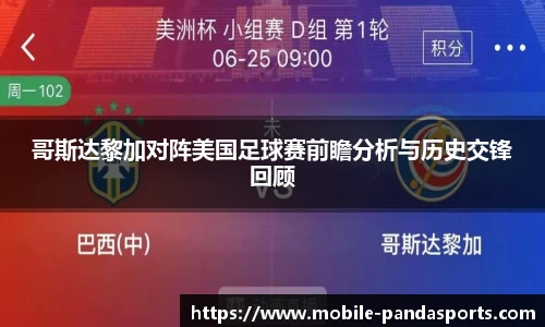 哥斯达黎加对阵美国足球赛前瞻分析与历史交锋回顾